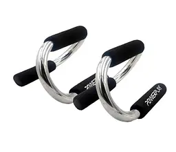 Упори для віджимань PowerPlay 4318 Push-Up Bars Stell металеві (S-подібні) (PP_4318) - мініатюра 5