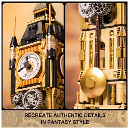 Конструктор Pantasy Original - Steampunk Парк Годинникова вежа в стилі стімпанк (85008) - мініатюра 4
