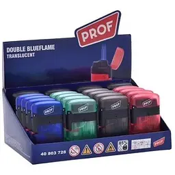 Запальничка Prof Double Jet Flame Transparent Black - мініатюра 3