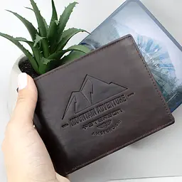 Портмоне чоловіче шкіряне Peterson N992-BE-MOUN темно-коричневе Mountain Adventure - мініатюра 10