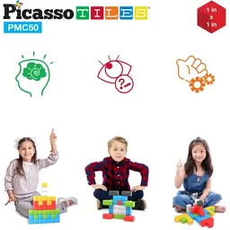 Конструктор Picasso магнітний Tiles Building Cubes 50 деталей (817338023645) - мініатюра 5