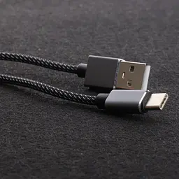Кабель Aspor A133 Nylon USB – Type-C 2.4A/1.2м- чорний - мініатюра 3