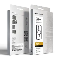 Чехол Samsung Galaxy S25 FE 5G, Unit MagSafe, черный, прозрачный, магсейф, противоударный, магнитный, панель-накладка с поддержкой MagSafe, с поддержкой беспроводной зарядки, TPU+PC, защита всего корпуса, ударопрочный, ArmorStandart (ARM89156) - мініатюра 6
