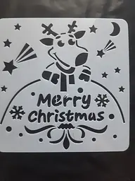 Витинанка новорічна Олень Merry Christmas 15 × 15 см сіра