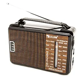 Радіоприймач всехвильовий FM 64-108 МГц, AM, SW від мережі 220V та батарейок 2*R20 радіо Golon RX-608 - мініатюра 1