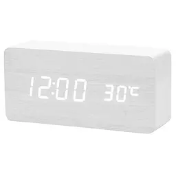Мережевий настільний годинник VST-862-6 температура (USB ААА) Білий