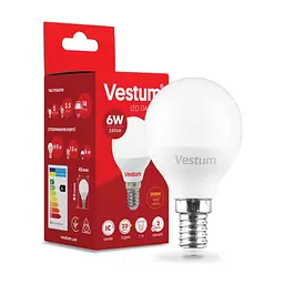 Лампочка Vestum G45 6W 3000K 220V E14 (1-VS-1204) - мініатюра 2