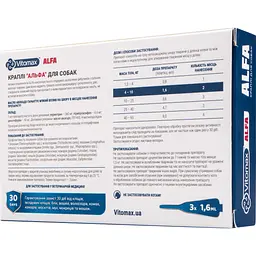 Краплі на холку Vitomax Alfa протипаразитарні для собак 4-10 кг, 1.6 мл, 3 піпетки - мініатюра 3