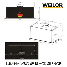 Витяжка повновбудована WEILOR LUMINA WBG 69 BLACK SILENCE - мініатюра 18