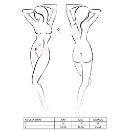Комплект білизни Passion MELISSA BIKINI XXL/XXXL, black, ліф зі шнурівкою і трусики-стрінги - мініатюра 7