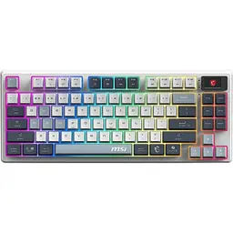 MSI Клавіатура механічна FORGE GK600 TKL W SKY UA 104key, механічний Linear, USB-A, Wireless, Bluetooth, EN/UKR/RU, RGB, білий