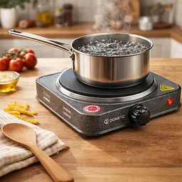 Плита електрична дискова Domotec MS-5811 настільна на 1 конфорку 1500 W