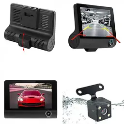 Автомобільний відеореєстратор C9 LCD 4" WDR 1080P Full HD (3 камери) - мініатюра 5