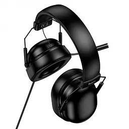 Навушники накладні дротові Hoco W113 USB, динаміки 50 мм, кабель 2 м, знімний мікрофон, чорні - мініатюра 3
