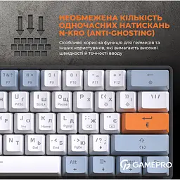 Клавіатура GamePro Red з Hot-Swap RGB Black дротова механічна (MK130R) - мініатюра 15