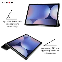 Чехол AIRON Premium для Samsung Galaxy Tab S10 Plus 12.4 2024 с защитной пленкой и салфеткой Black - мініатюра 5