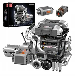 Конструктор двигун Mould King Bugatti W16 Engine моторизований для дітей та дорослих 2024 деталей