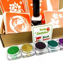 Набір для біо-тату Літо 2.0 - гліттер set-summer-v2-glitter - мініатюра 2