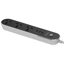 Мережевий фільтр LDNIO SC3301 подовжувач 1.6 м 3 розетки 3 USB сіро-чорний - мініатюра 3