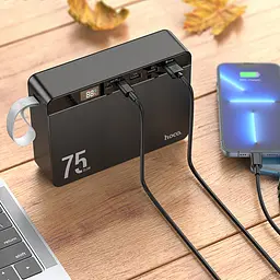 Портативний ЗП Power Bank Hoco J94 Overlord 22.5W 75000 mAh Чорний - мініатюра 4