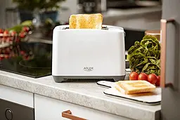 Тостер Adler AD 3216, 2 скибочки, 750 Вт, 7 режимів, підігрів, розморожування, піддон для крихт, білий - мініатюра 5