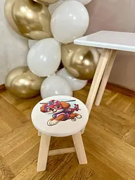 Табурет дитячий Скай дерев'яний ручної роботи 25 x 25 x 24 см - мініатюра 2