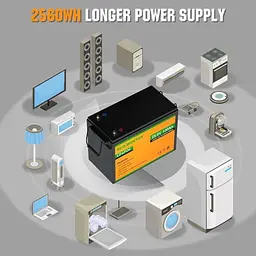 Акумулятор Eco-Worthy LiFePO4 з вбудованим BMS 5000+ циклів 24V 100 Ah (US-L13070402010-1) - мініатюра 6