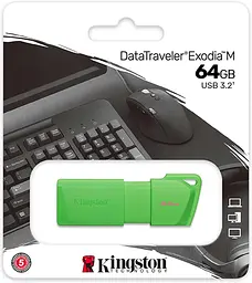 Флеш-накопичувач Kingston USB3.2 64GB DataTraveler Exodia M Green (KC-U2L64-7LG) - мініатюра 4