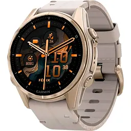 Смарт-годинник Garmin Fenix 8 AMOLED Sapphire 43mm Soft Gold with Limestone Leather Band [010-02903-40] [115170] - мініатюра 1