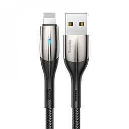 Кабель Baseus Horizontal with indicator lamp Cable USB to Lightning 2.4A 1m CALSP-01 Black