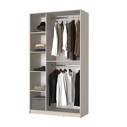 Шафа 3-дверна MebelStar Оскар Gloss BL-B, додаткова штанга 120x52x220 см Антрацит/Альмонд (MBS-5186) - мініатюра 2