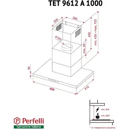 Витяжка Perfelli TET 9612 A 1000 I LED - мініатюра 9