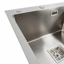 Кухонна мийка Platinum Handmade нержавійка 78x50B L (два отвори ,квадратний сифон 3.0/1.0), Нержавіюча сталь - мініатюра 4