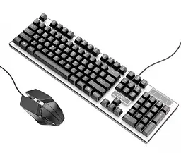 Ігрова провідна USB клавіатура та мишка HOCO GM18 Luminous Gaming Keyboard And Mouse Set підсвічуванням - мініатюра 2