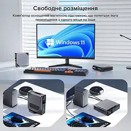 Міні-ПК з екраном Acepc PicoBox Home S1 / Intel Processor N95 / RAM 16GB / SSD 512GB / 2 x LAN / Wi-Fi / Bluetooth / Windows 11 Pro / Сірий - мініатюра 7
