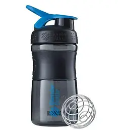 Шейкер спортивний BlenderBottle SportMixer Flip 20oz/590 мл Black/Cyan (SM 20oz Black/Cyan) - мініатюра 1
