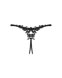 Прозорі стрінги із доступом Obsessive Celia Noir crotchless thong XS/S - мініатюра 6