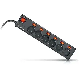 Мережевий фільтр живлення REAL-EL RS-6 EXTRA 5m, black (EL122300003) - мініатюра 3