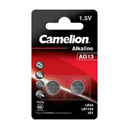 Батарейка AG13 / LR44 Alkaline * 2 Camelion (AG13-BP2) - мініатюра 1