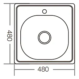 Кухонна мийка Zerix Z4848-06-160E satin ZM0557, Нержавіюча сталь - мініатюра 3