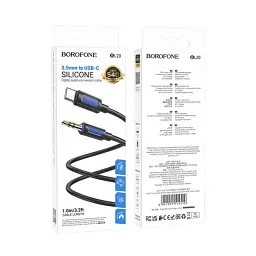 Аудіокабель BOROFONE BL20 True sound silicone digital audio conversion cable Type-C Black - мініатюра 2