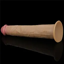 Реалістичний вібратор Lovetoy Nature Cock 26 см тілесний - мініатюра 6
