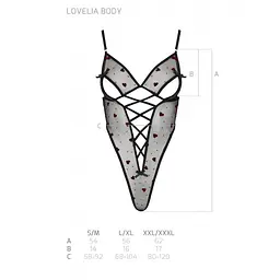 Еротичний боді з малюнком Passion LOVELIA BODY XXL/XXXL, black - мініатюра 7