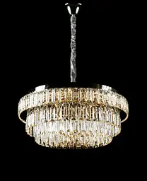 Велика хромована кришталева світлодіодна люстра Splendid Ray L2211/600/8+LED(CR), 60 см на 8 ламп з дистанційним керуванням - мініатюра 3
