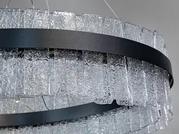Стельова люстра LED Diasha 817/800PB 817, 190W, чорний кришталь, регульована висота, для вітальні, коридору, спальні - мініатюра 3