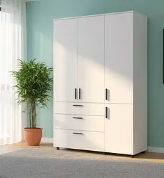 Шафа для одягу Doros Торн Білий 3 ДСП/3Ш (полиці) 135х51.6х200 (44900486)