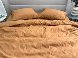 Комплект постільної білизни Ecotton двоспальний 180х215 см однотонний помаранчевий Orange (25194/2.0) - мініатюра 2