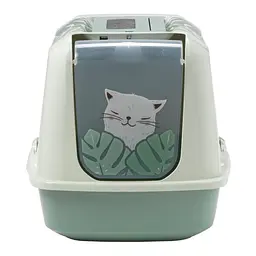 Закритий туалет для котів Moderna Trendy Cat Eden із вугільним фільтром зелений 57,4х44,8х42,7 см C245378CA - мініатюра 2
