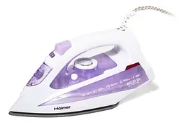 Праска Holmer HIT-2430, Purple, 2400W, тефлон, паровий удар 120 г/хв, постійна подача пари 30 г/хв, вертикальне відпарювання, очищення від накипу