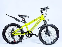 Дитячий спортивний велосипед Corso CRANK 20'' CR-20736 сталева рама обладнання Shimano Revoshift RV-100, 7 швидкостей, зібраний на 75%